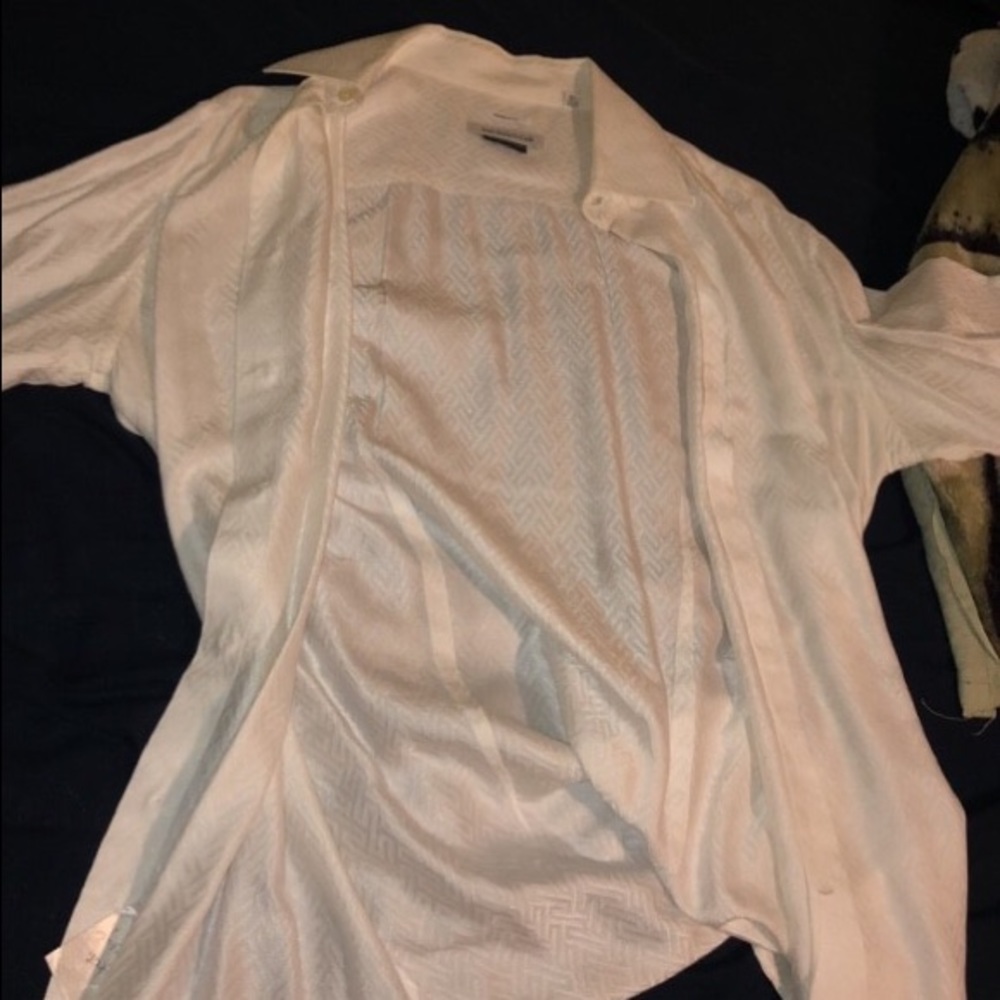 versace white button up